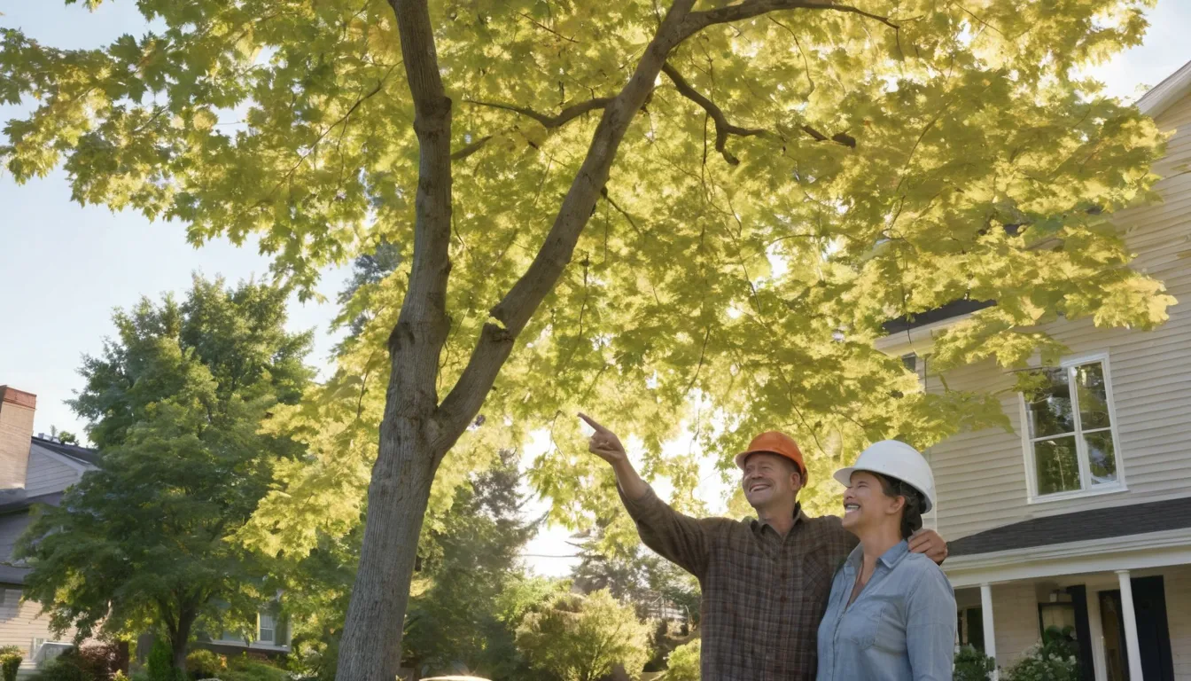 Homeowner talking with a tree provider in the Orland Park area